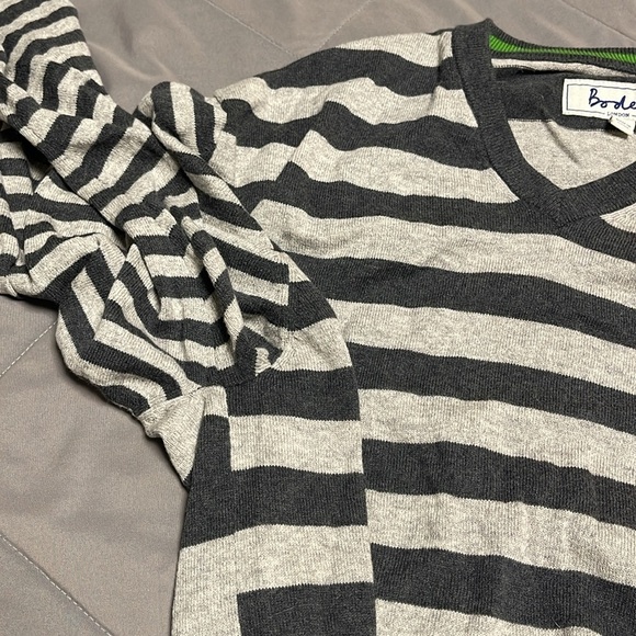 Boden London Gray Green Striped Long Sleeve Wool Blend Sweater Size XL - Picture 7 of 9